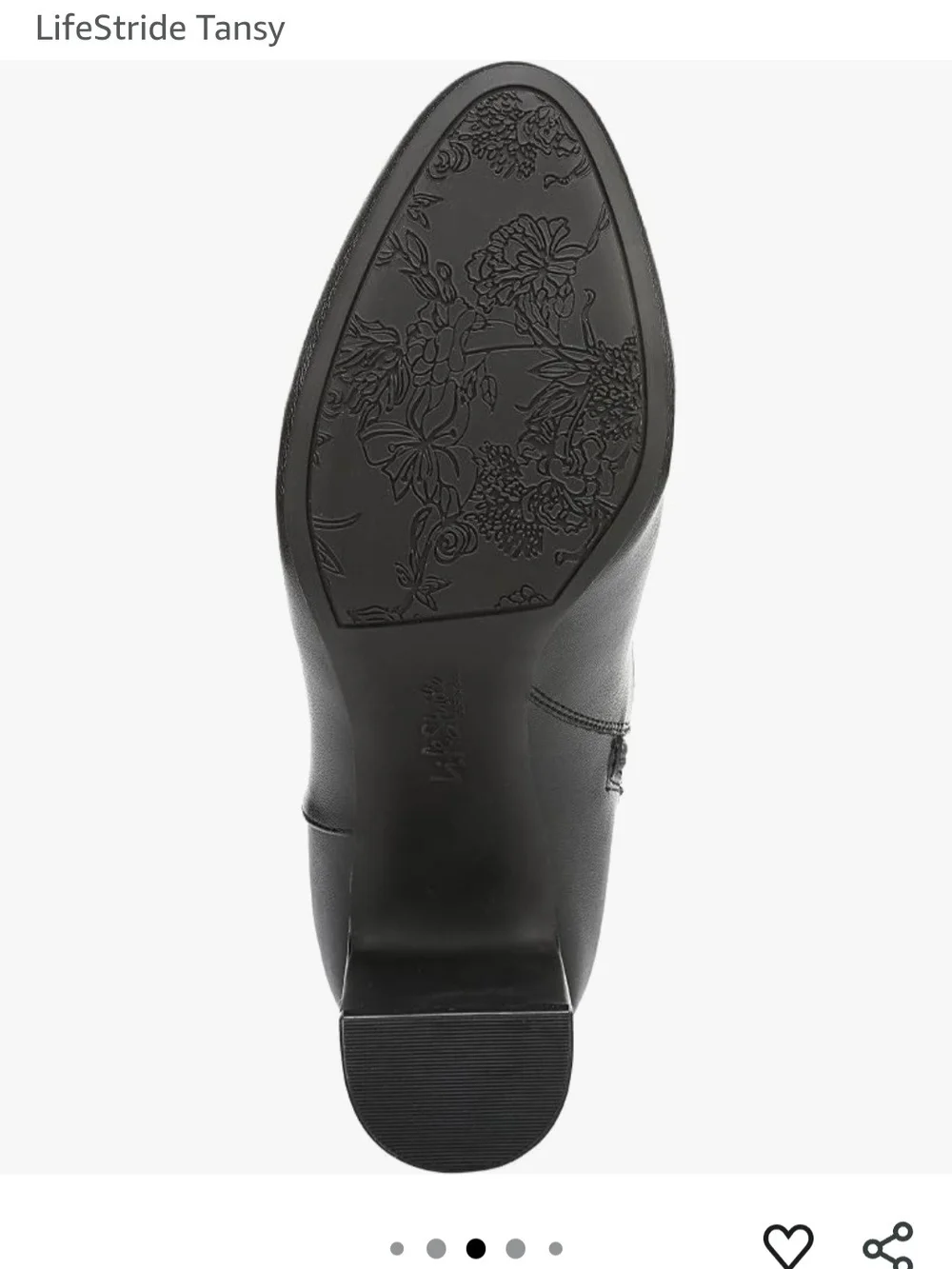 Life Stride Black Block Heel Boots with Eyelet Strap 8.5W